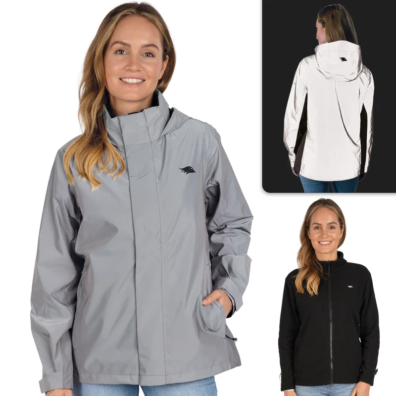 3in1 Smart Jacket Pro - Zertifizierte Schutzjacke, 100% reflektierend mit Fleece Zipp-In - B-Ware