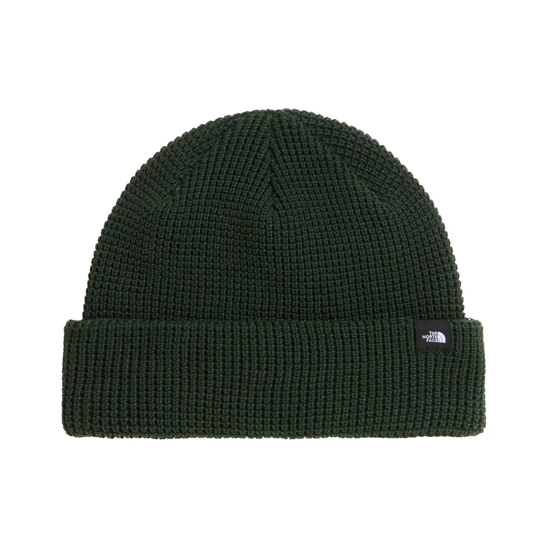 The North Face TNF Fisherman Beanie Mütze und Waffelstrickmuster - Flaschengrün