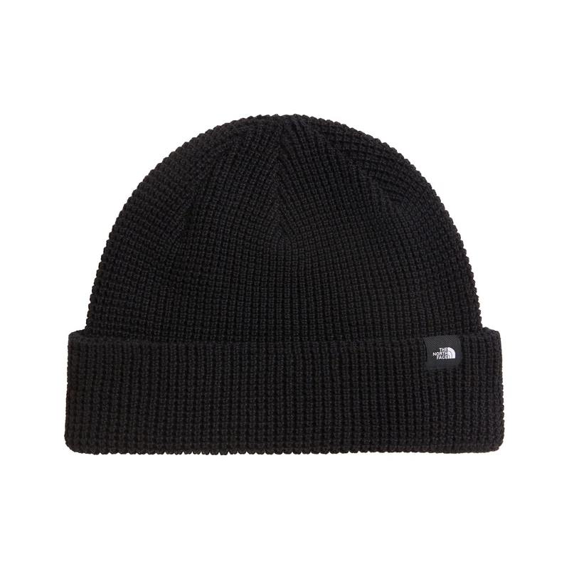The North Face TNF Fisherman Beanie Mütze und Waffelstrickmuster - Schwarz