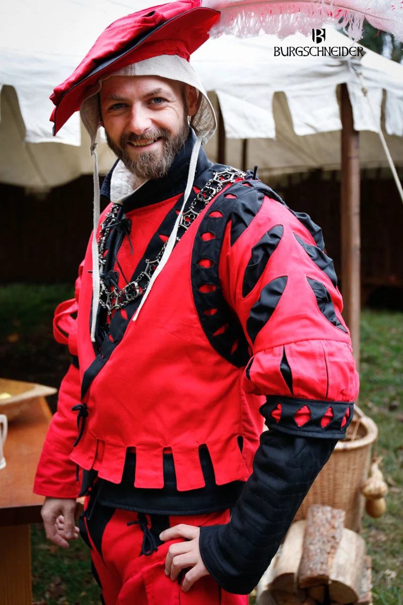 Landsknecht Ärmel Schnitte Imperialis Rot/Schwarz