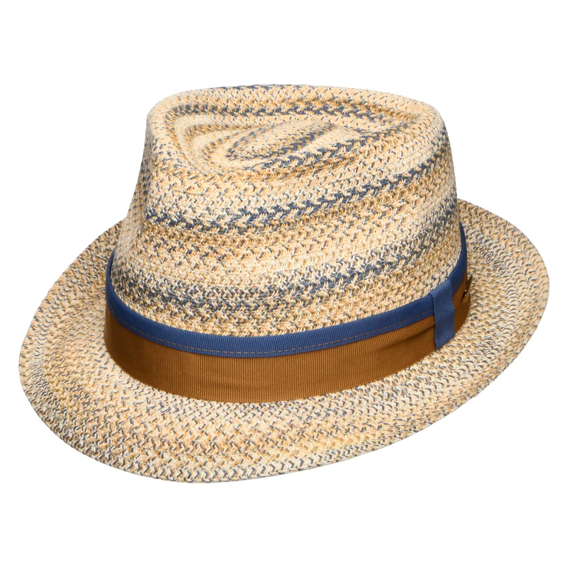 Stetson Player Trilby Hut aus Toyo Stroh - Natur-Blau