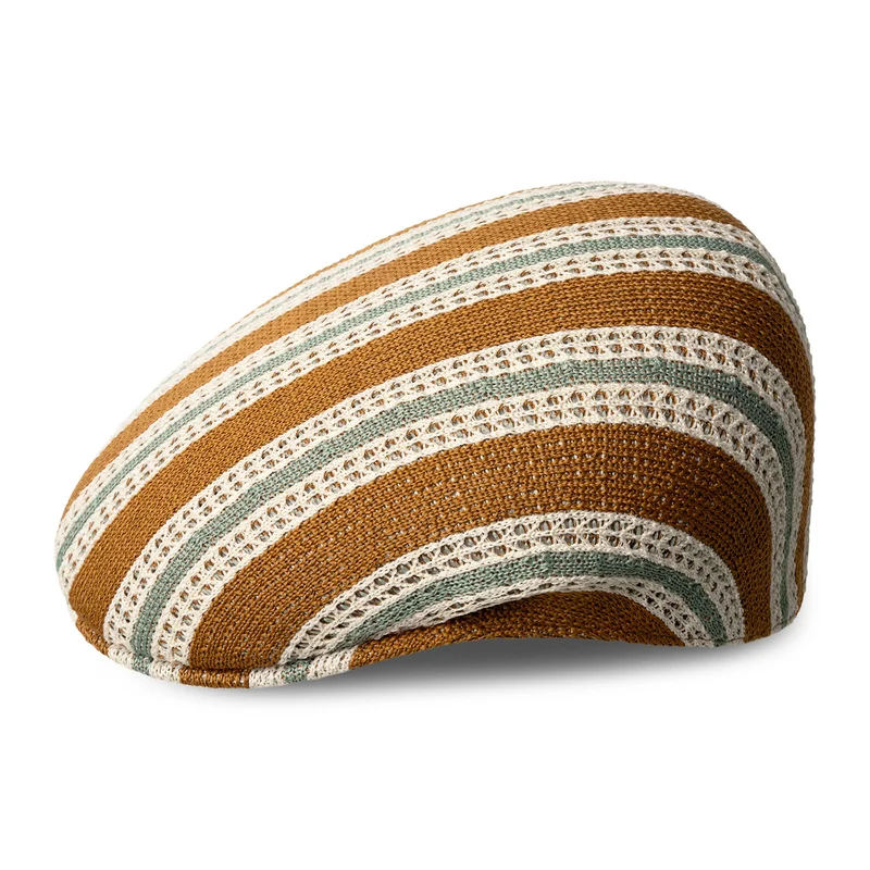 Kangol Resort Stripe 504 Tropic Schiebermütze - Hellbraun-Cremefarben