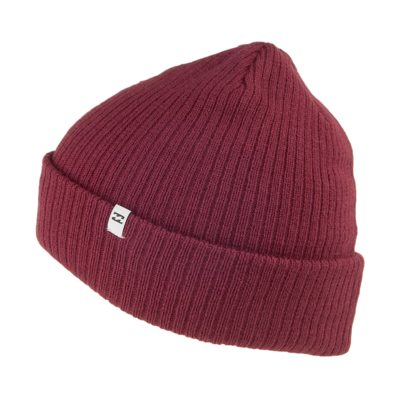 Billabong Arcade Beanie Mütze mit Umschlag- Burgunderrot