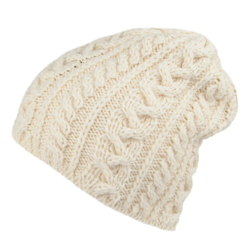 Highland 2000 Übergroße Beanie Mütze aus Englischer Wolle - Natur