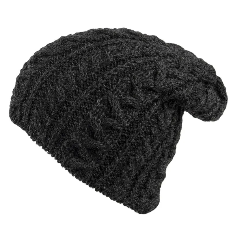 Highland 2000 Übergroße Beanie Mütze aus Englischer Wolle - Anthrazit