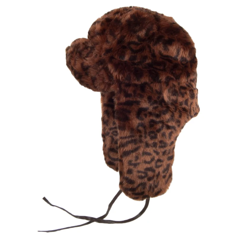 Kangol Fliegermütze aus Kunstpelz - Leopardenmuster