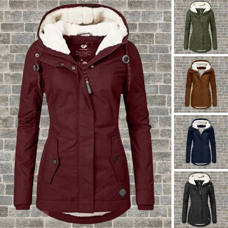 Plissierte Baumwoll-Winterjacke mit Kapuze – Mila Winterzauber Edition