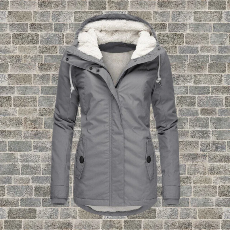 Plissierte Baumwoll-Winterjacke mit Kapuze – Mila Winterzauber Edition