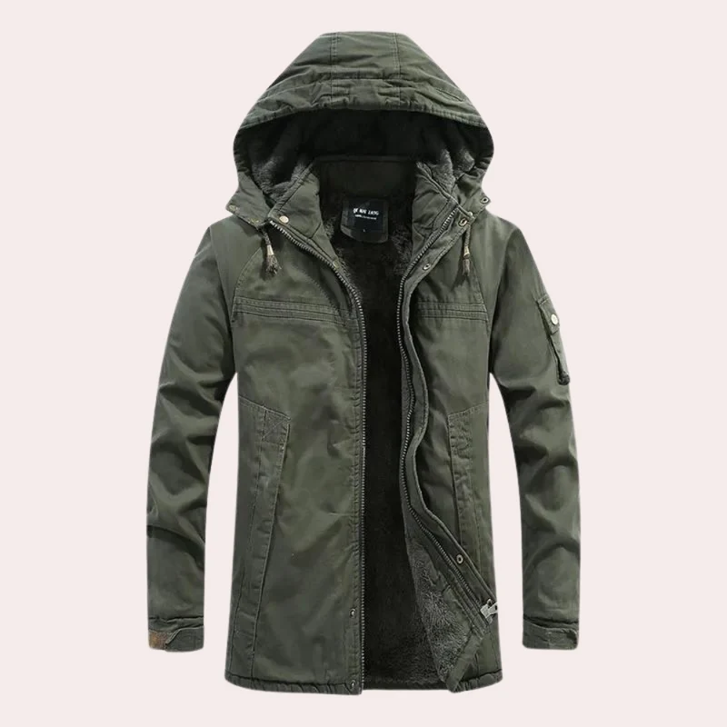 Gefütterte Herren Winterjacke mit Wärmender Kapuze - Logan Winter Edition