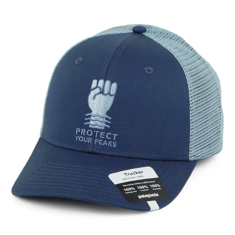 Patagonia Protect Your Peaks Trucker Cap aus organischer Baumwolle - Blau