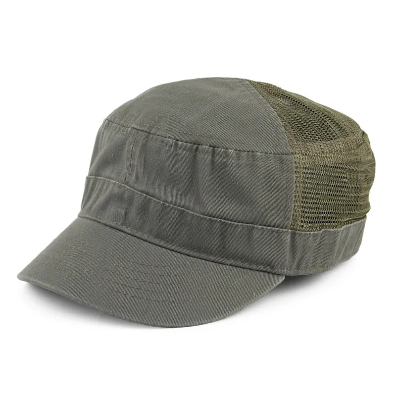 Dorfman Pacific Oak Mesh Cotton Feldmütze - Olivgrün