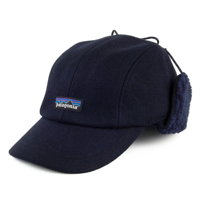 Patagonia Baseball Cap mit Ohrenklappen aus recycelter Wolle - Marineblau