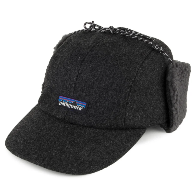 Patagonia Baseball Cap mit Ohrenklappen aus recycelter Wolle - Grau