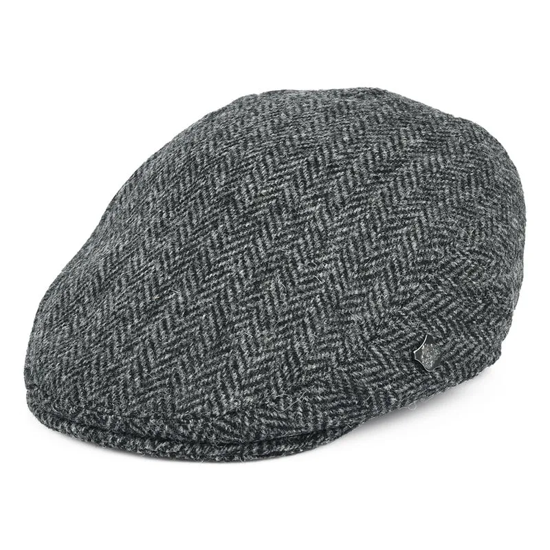 Failsworth Stornoway HARRIS TWEED Schiebermütze mit Fischgrätmuster - Grau