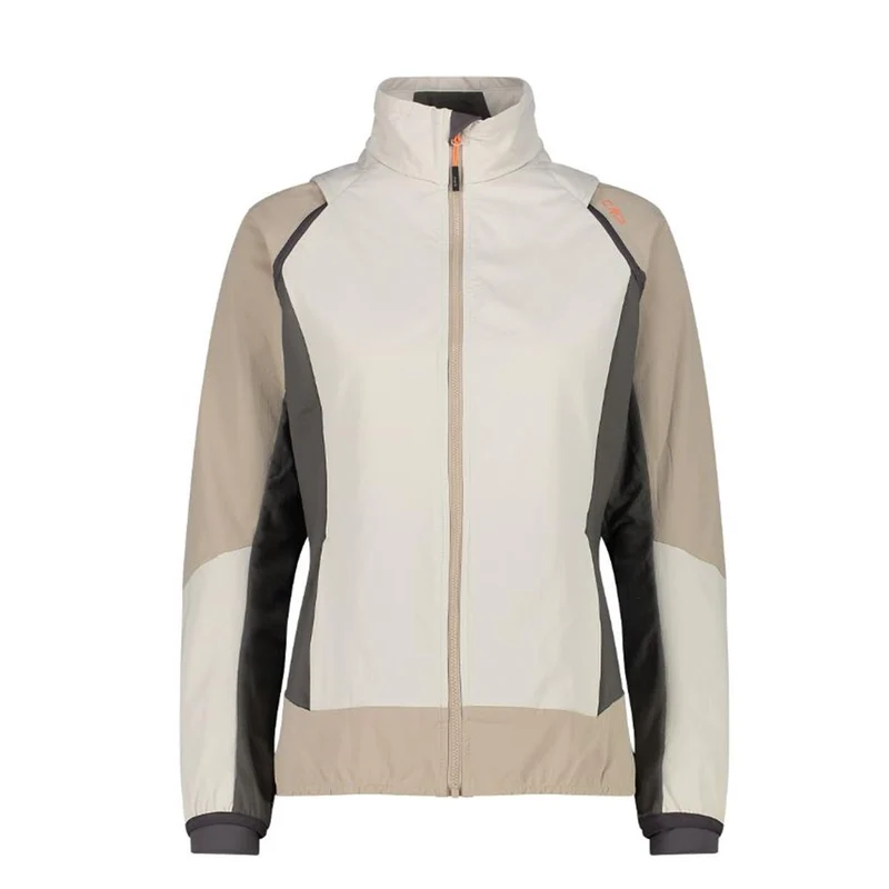 CMP Sport Woman Hybride Jacket with detachable Sleeve vaniglia