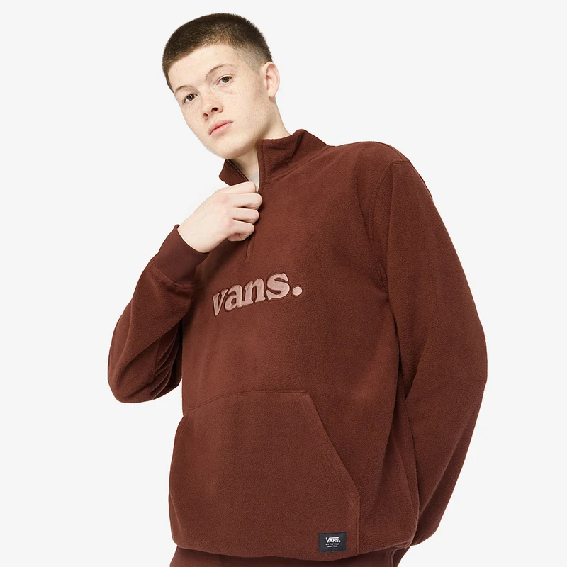 Vans Lowered Loose Polar Fleece Quarter-Zip Sweatshirt