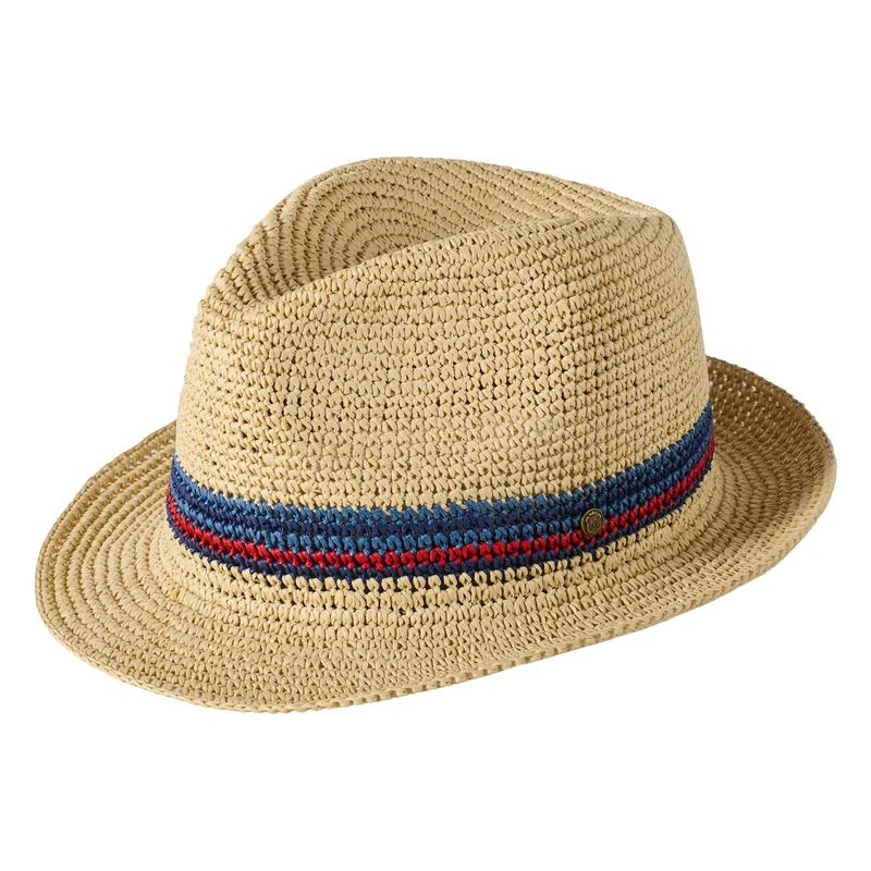 Failsworth Santo Gehäkelter Trilby Hut aus Toyo Stroh - Natur