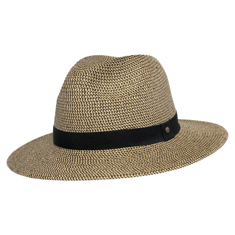 Sunday Afternoons Havana Fedora Hut aus Toyo Stroh - Natur-Schwarz