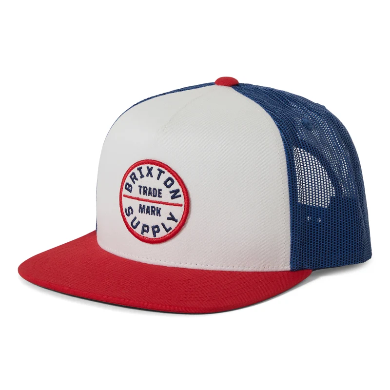 Brixton Oath MP Trucker Cap - Weiß-Rot-Blau
