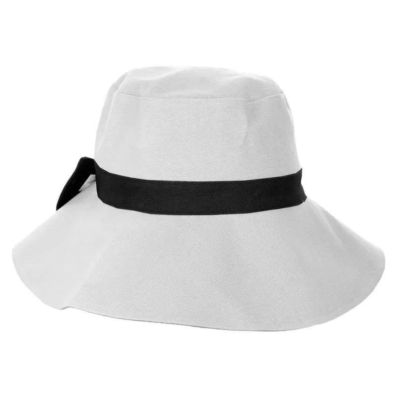 Scala Merrit Wendbarer Sonnenhut mit Pferdeschwanz Loch - Weiß-Schwarz