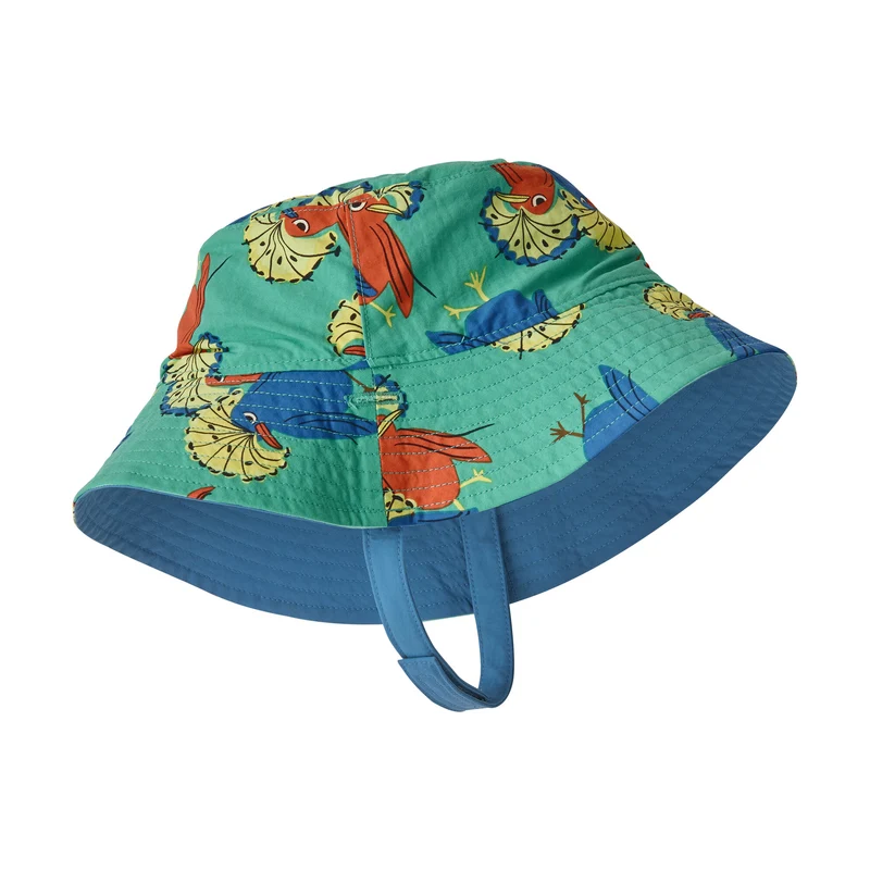 Patagonia Baby Royal Fren Wendbarer Sonnen Fischerhut - Grün-Blau