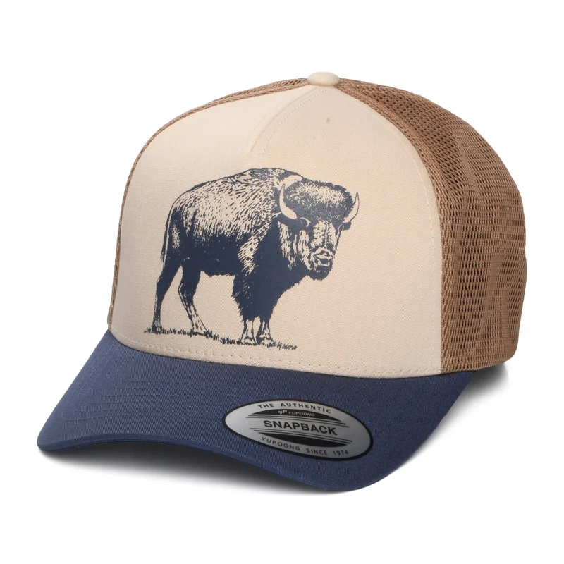 Columbia Delta Buffalo Roam Road Ready Trucker Cap - Beige-Braun-Marineblau