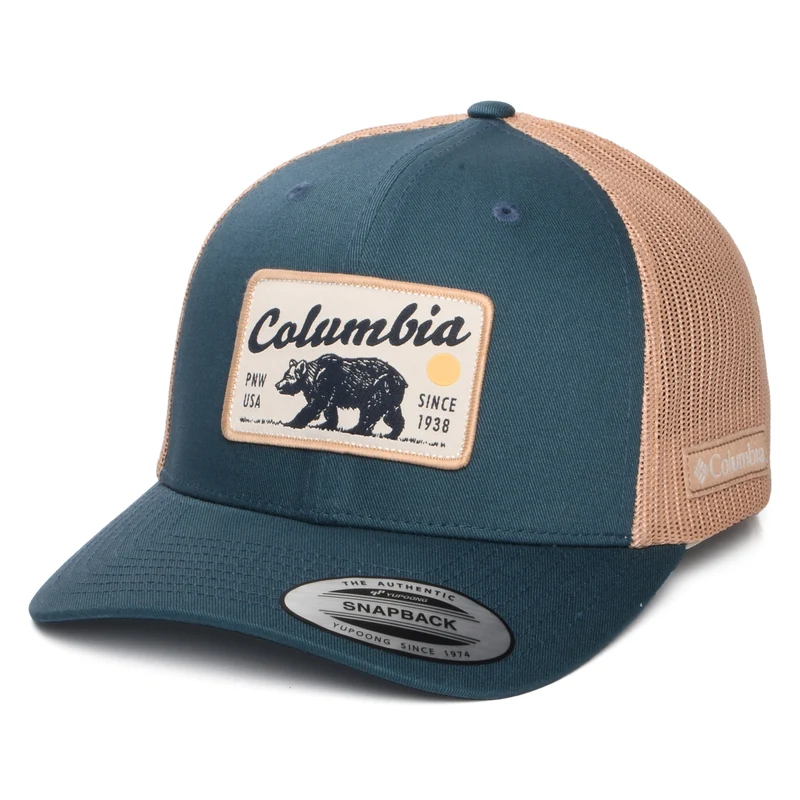 Columbia Pacific Northwest Bear Mesh Trucker Cap - Petrol-Sand