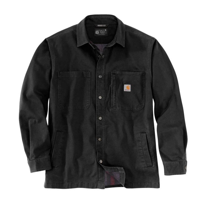 Carhartt - Hemd mit Fleecefutter und Druckknopfleiste vorne // Schwarz