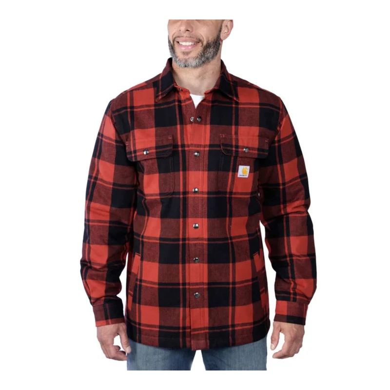 Carhartt - Flanellhemd mit Sherpa- Hemd // Roter Ocker