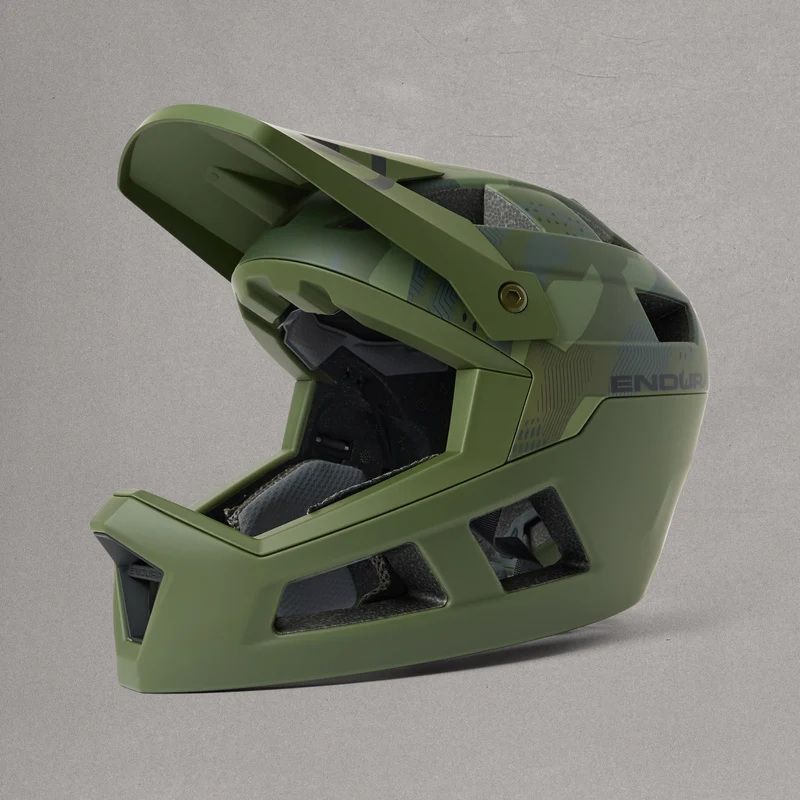 Kids SingleTrack Full Face Helmet - Olive Green
