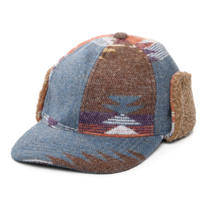 Scala Sapos Baseball Cap Aztec Druck mit Ohrenklappen - Denim-Multi