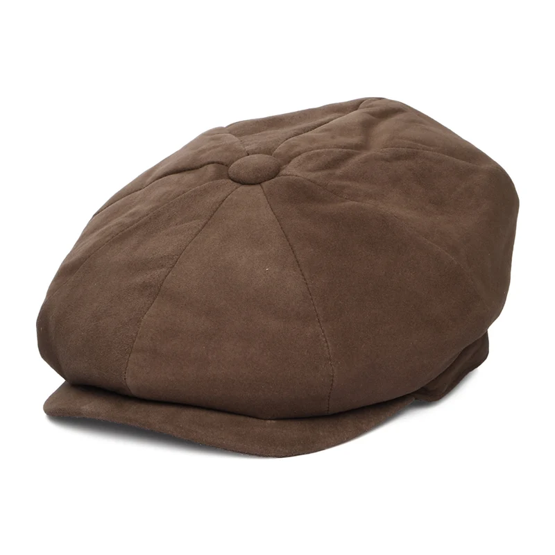 Denton Gatsby Ballonmütze aus Suede - Dunkelbraun