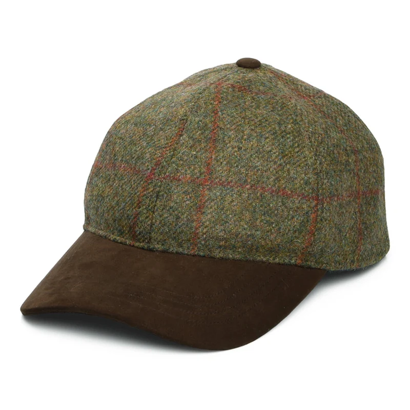 Failsworth Newbury Wasserabweisender Baseball Cap aus Britischer Wolle - Olivgrün-Braun