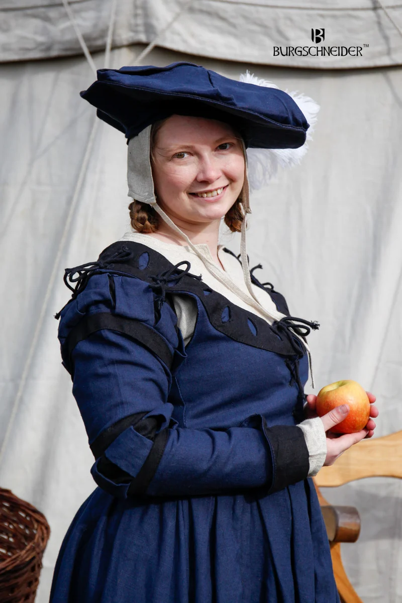 Landsknecht Ärmel Streifen Flora Blau/Schwarz