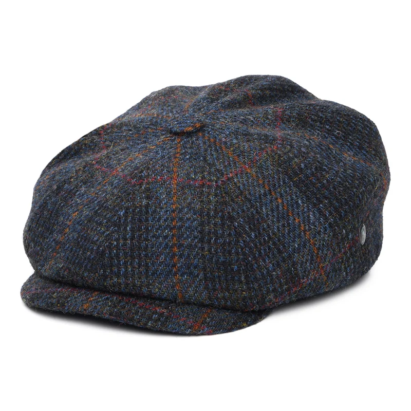 City Sport Le Curieux HARRIS TWEED Ballonmütze - Marineblau-Rostrot
