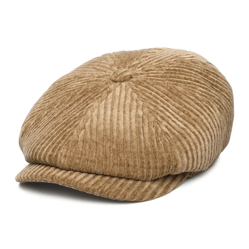 Stetson Hatteras Jersey Kord Ballonmütze - Hellbraun