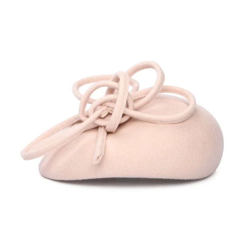 Whiteley Rosey Pillbox Hut aus Wolle mit Schlaufe - Hellbeige