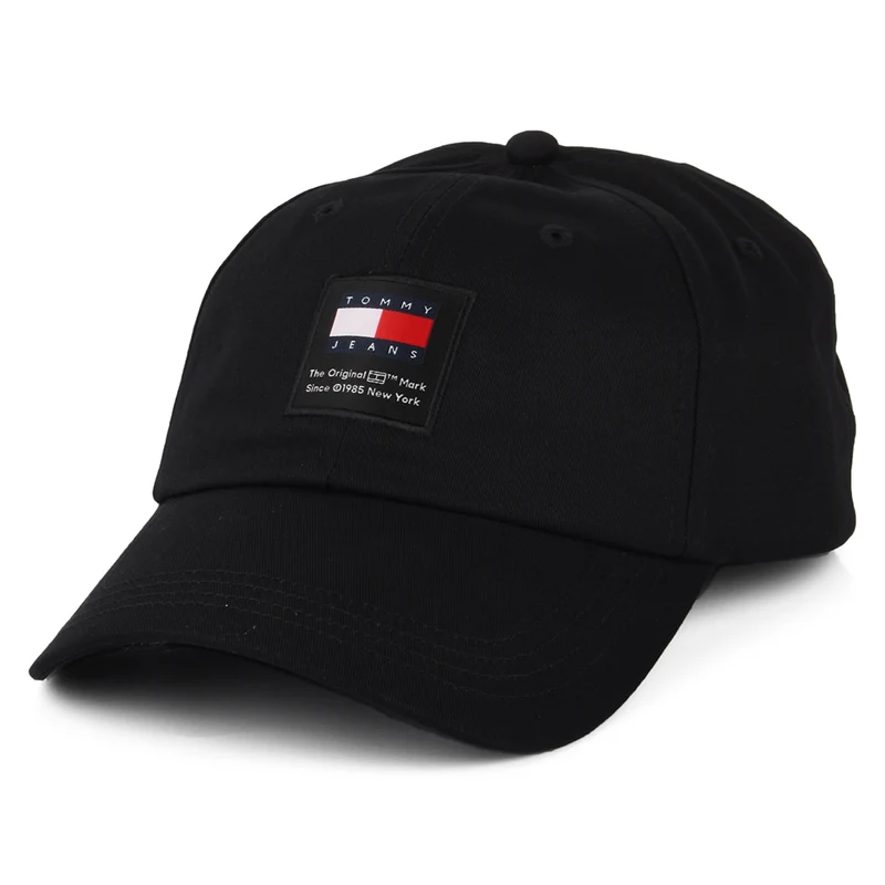 Tommy Hilfiger TJM Modern Patch Baseball Cap aus organischer Baumwolle - Schwarz