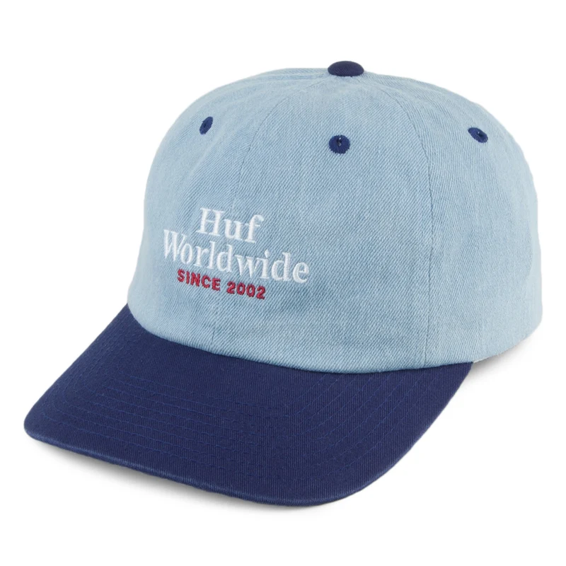 HUF Worldwide Denim 6 Paneelen Baseball Cap - Denim