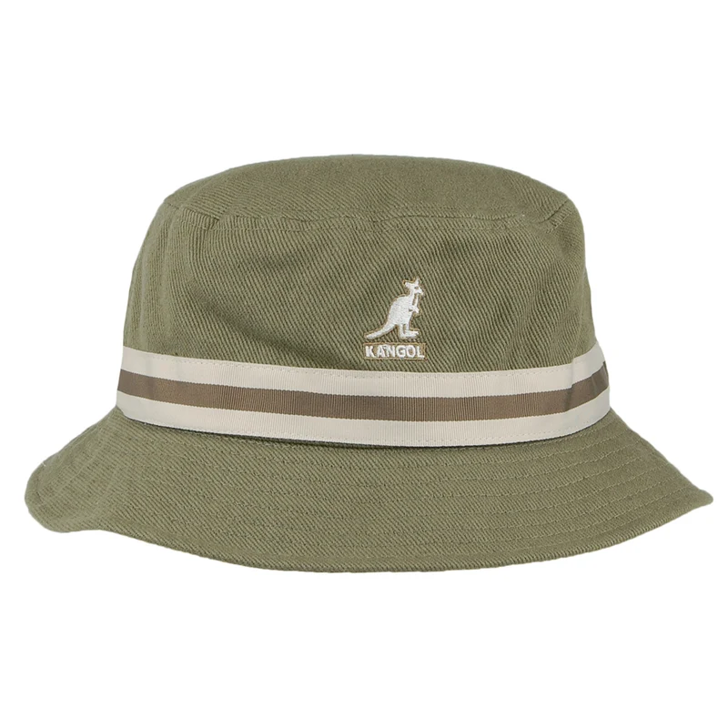 Kangol Stripe Lahinch Fischerhut - Moosgrün