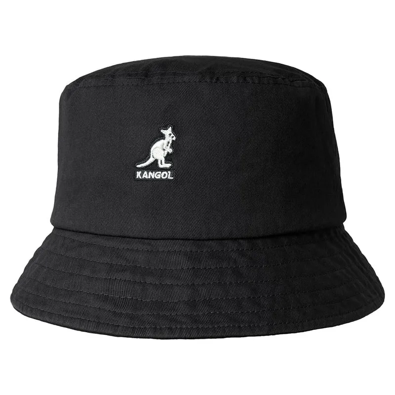 Kangol Fischerhut aus gewaschener Baumwolle - Schwarz