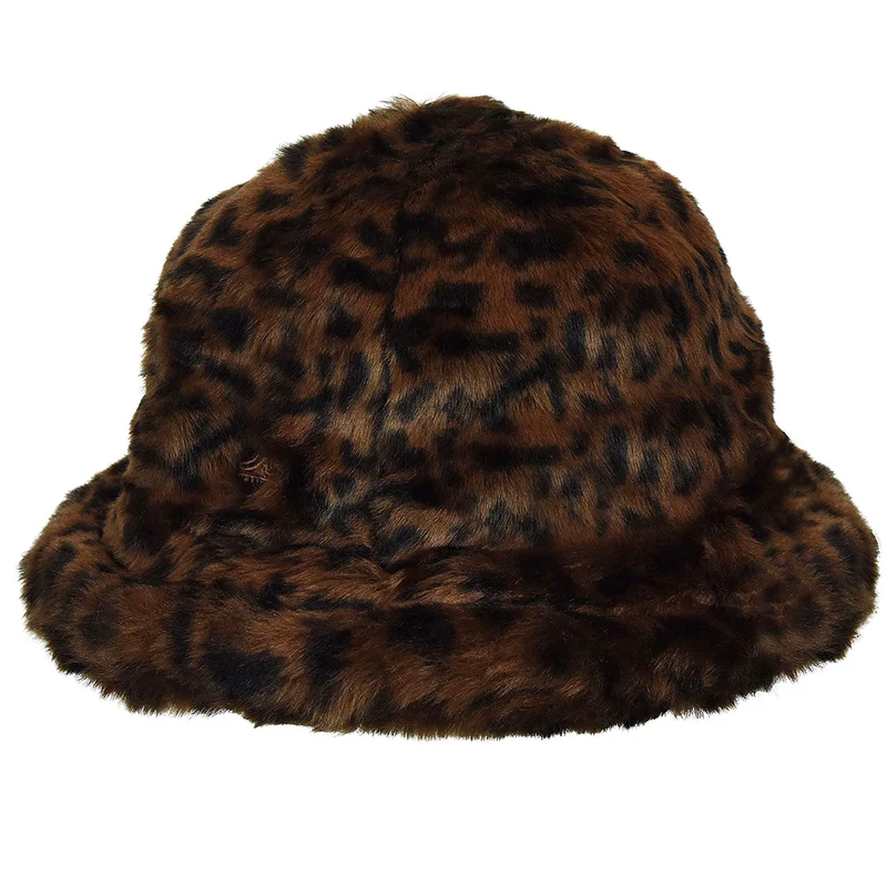 Kangol Casual Kunstfell Fischerhut - Leopardenmuster