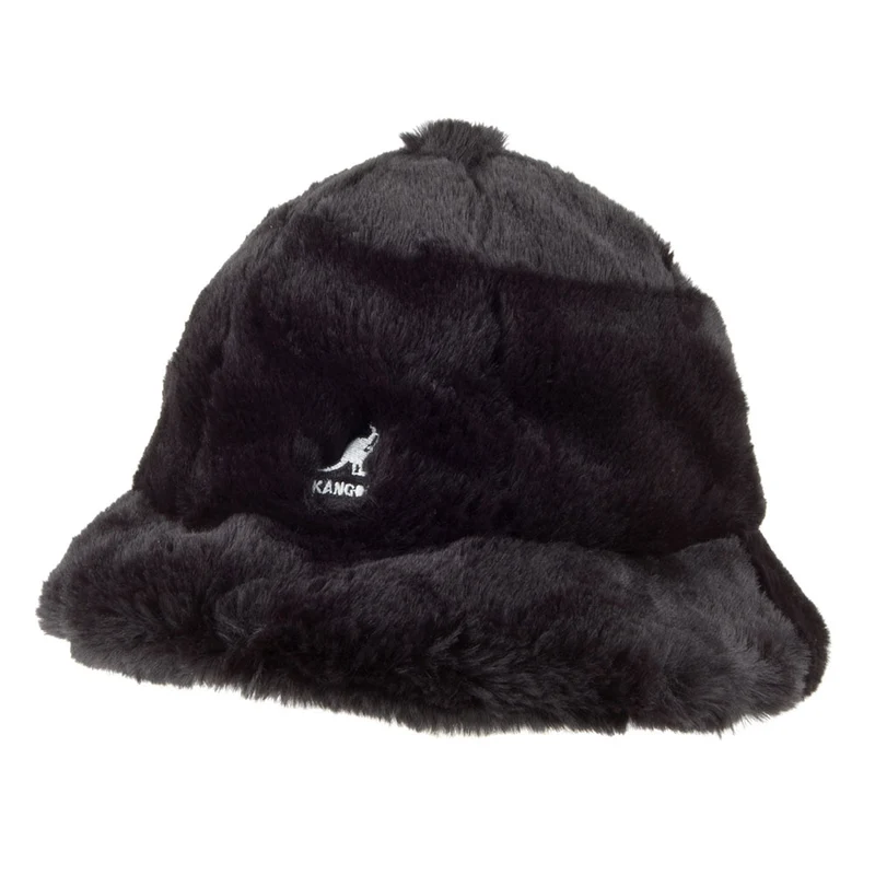 Kangol Casual Kunstfell Fischerhut - Schwarz