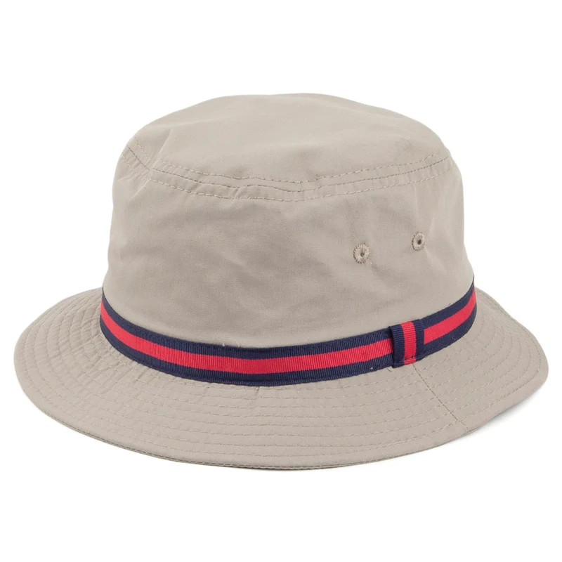 Dorfman Pacific Wasserabweisender gestreifter Fischerhut - Khaki