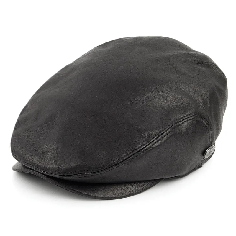 Bailey Stockton Schiebermütze aus Leder - Schwarz