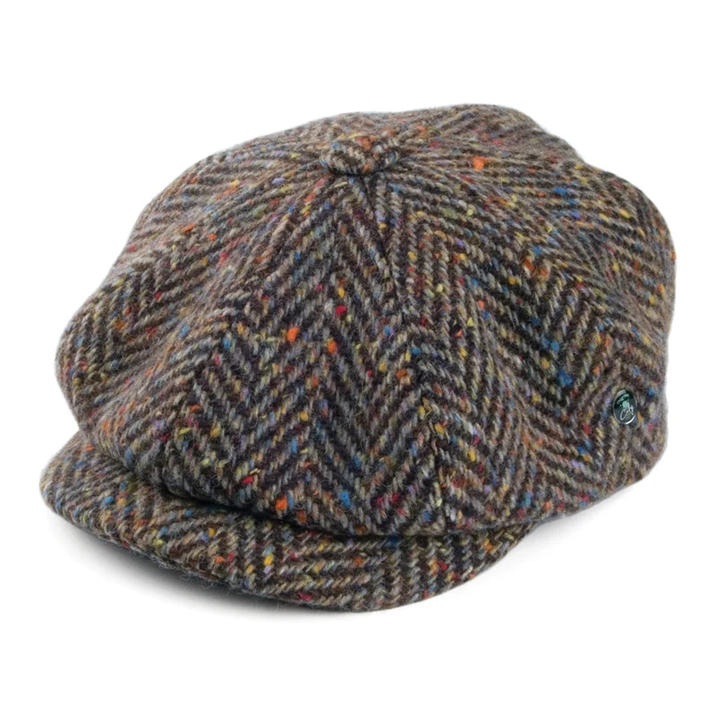City Sport Donegal Tweed Ballonmütze - Braun-Hellbraun