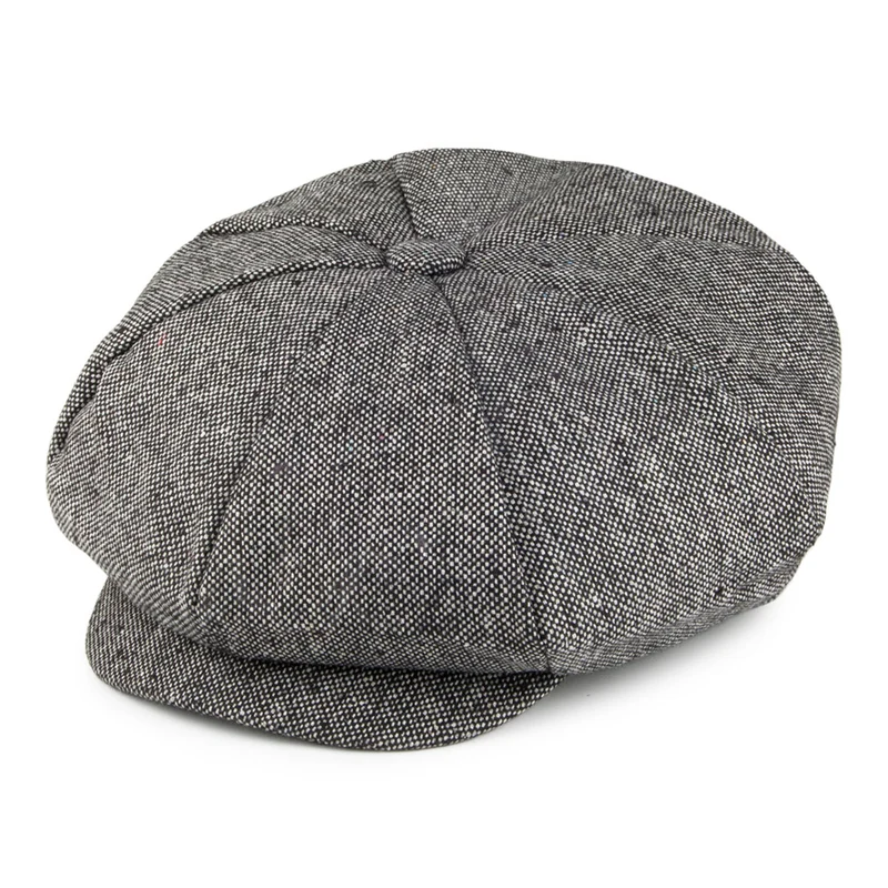 Jaxon & James Tweed Big Apple Cap Marl - Schwarz