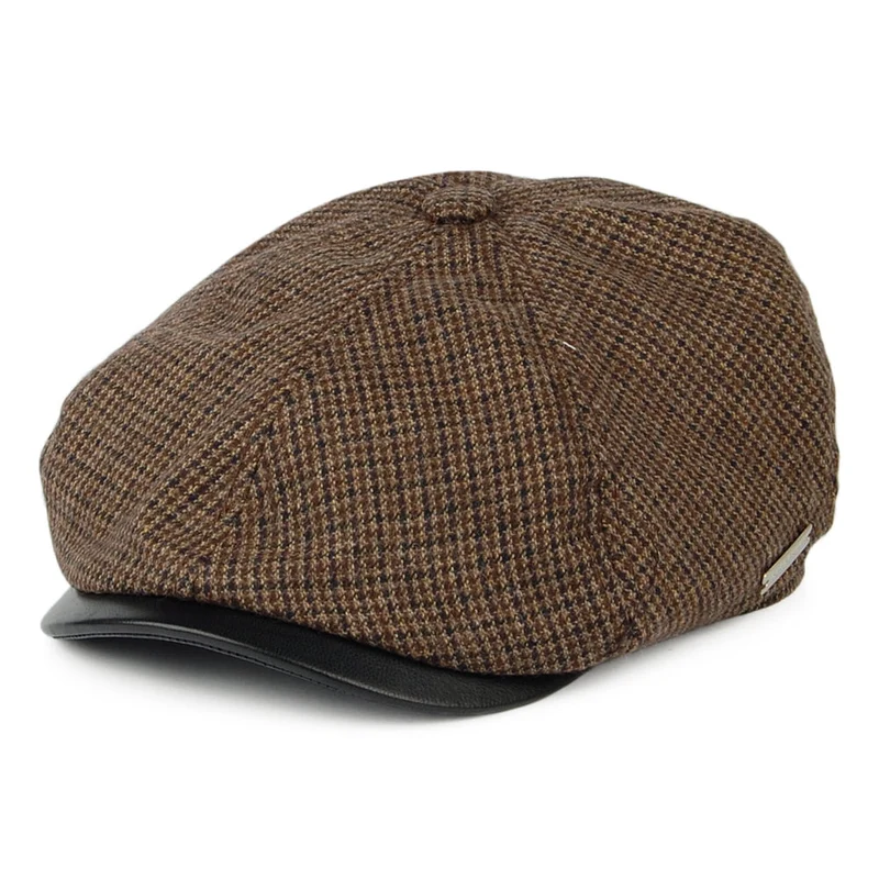 Seeberger Ballonmütze Houndstooth - Braun
