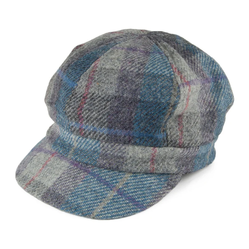 Failsworth Gabby HARRIS TWEED Bakerboy Ballonmütze - Blau-Mix