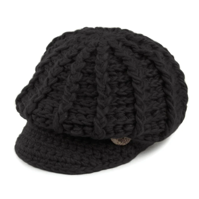 Scala Letizia Gestrickte Schirm Beanie Mütze - Schwarz